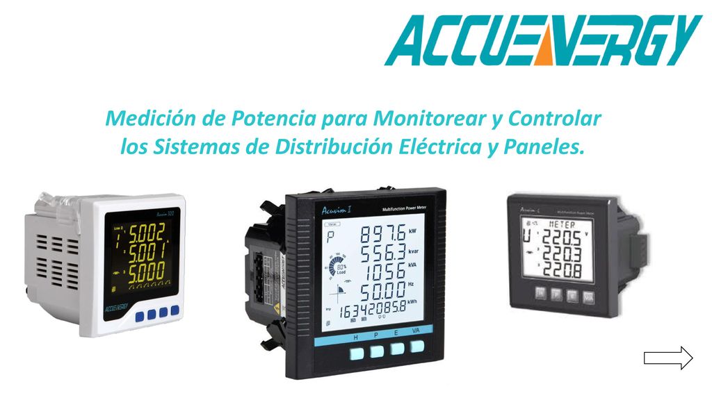 Medición de Potencia para Monitorear y Controlar los Sistemas de Distribución Eléctrica y Paneles.