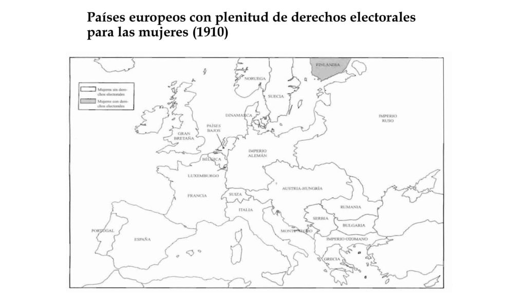 Países europeos con plenitud de derechos electorales para las mujeres (1910)