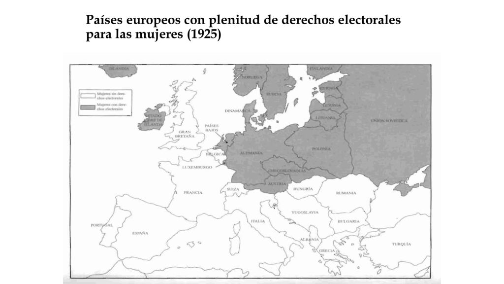 Países europeos con plenitud de derechos electorales para las mujeres (1925)