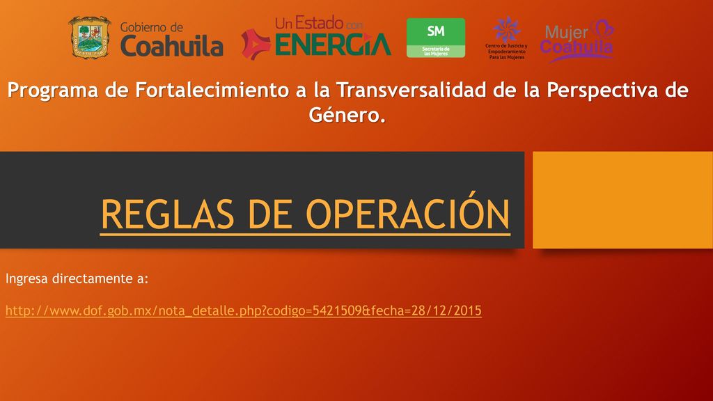 Programa de Fortalecimiento a la Transversalidad de la Perspectiva de Género.