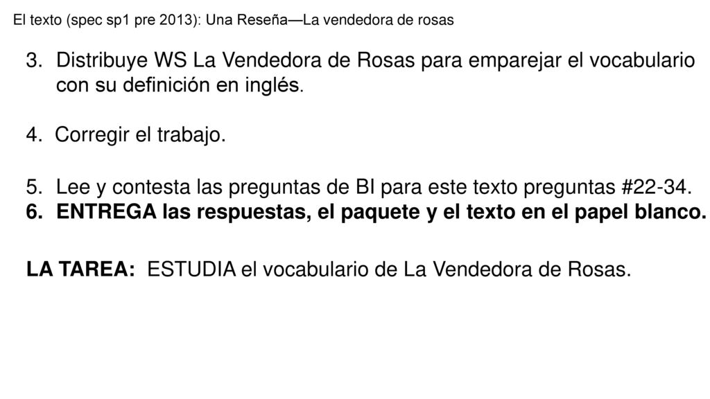 Lee y contesta las preguntas de BI para este texto preguntas #