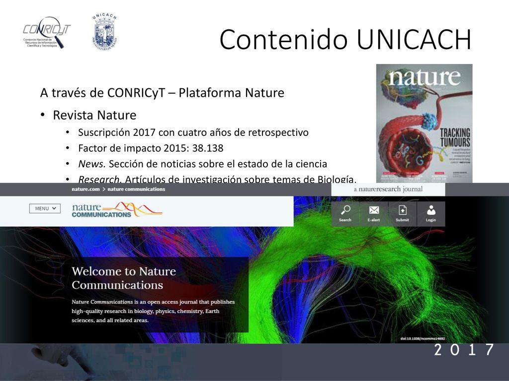 Contenido UNICACH A través de CONRICyT – Plataforma Nature