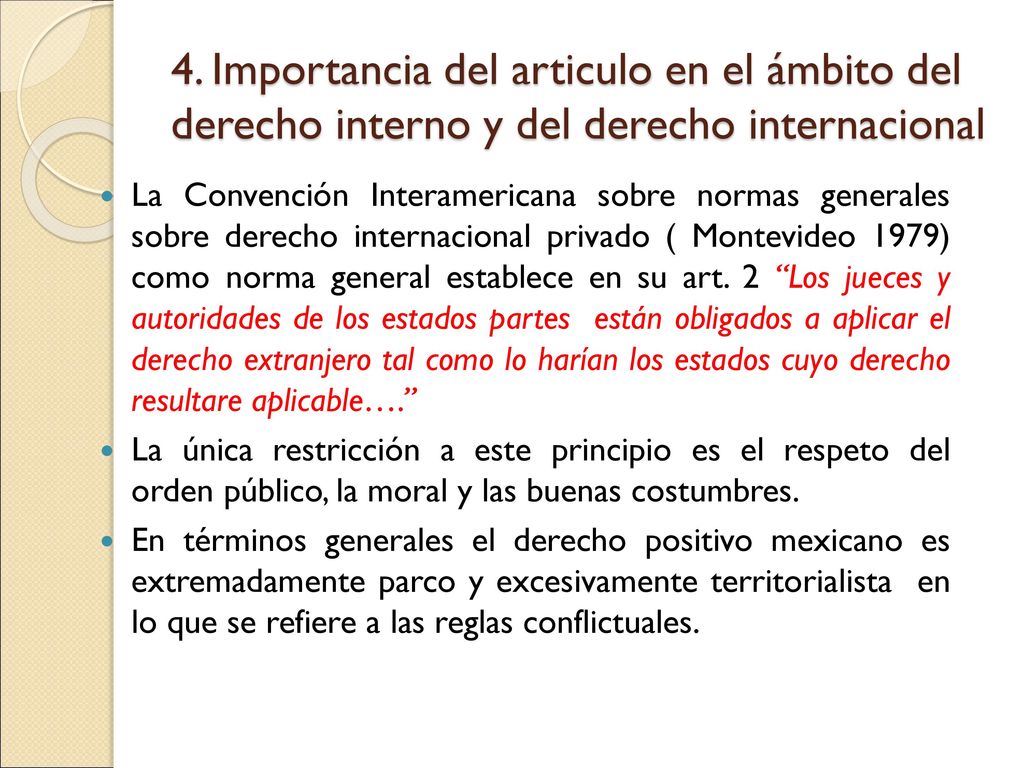 4. Importancia del articulo en el ámbito del derecho interno y del derecho internacional