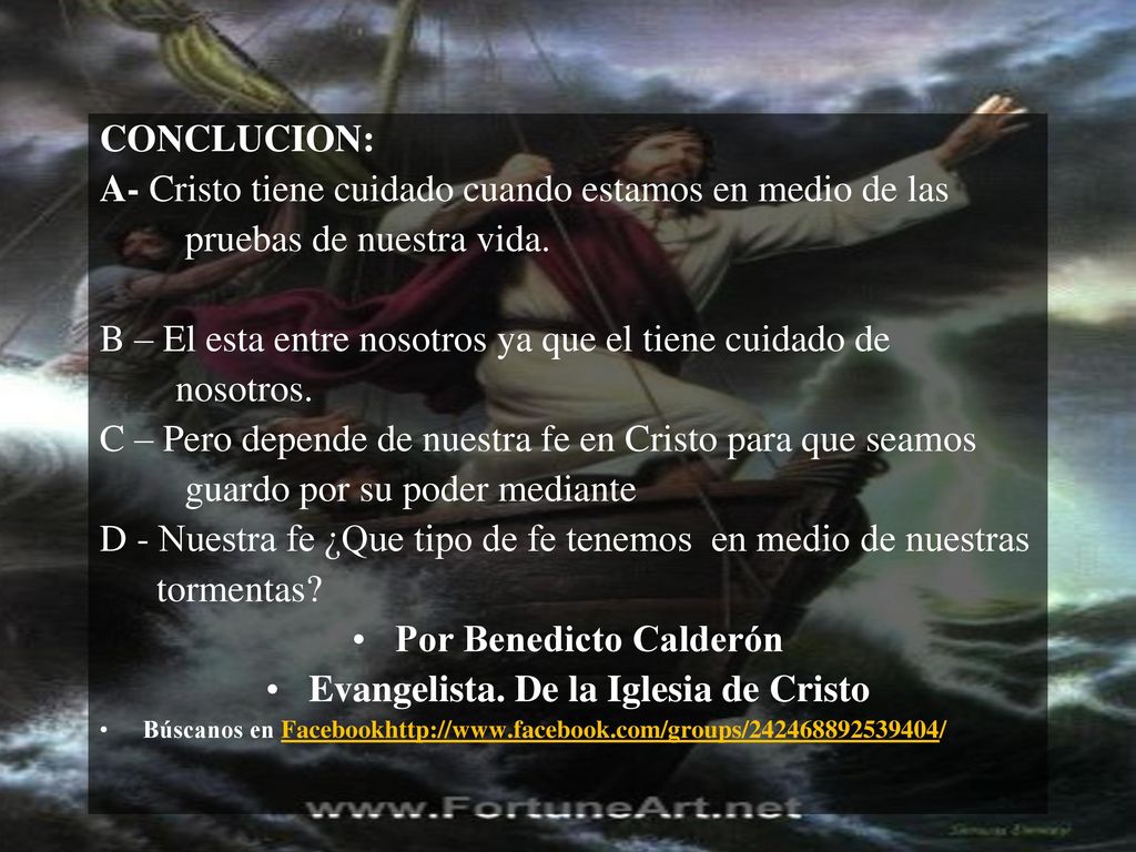 Por Benedicto Calderón Evangelista. De la Iglesia de Cristo