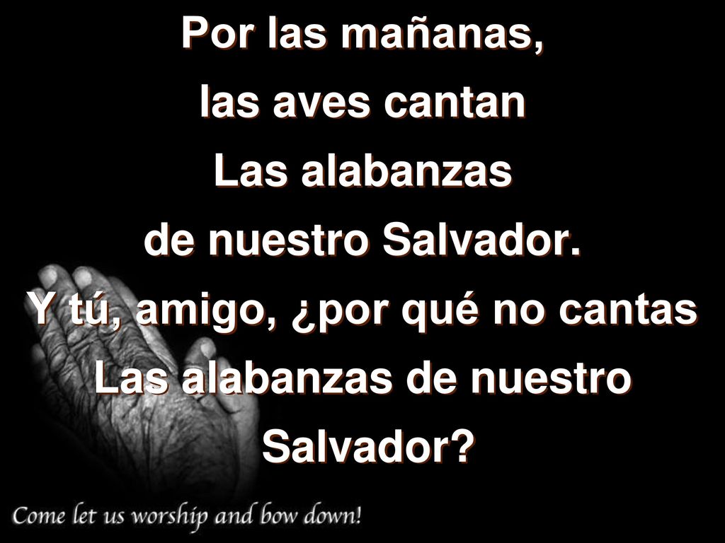 Y tú, amigo, ¿por qué no cantas Las alabanzas de nuestro