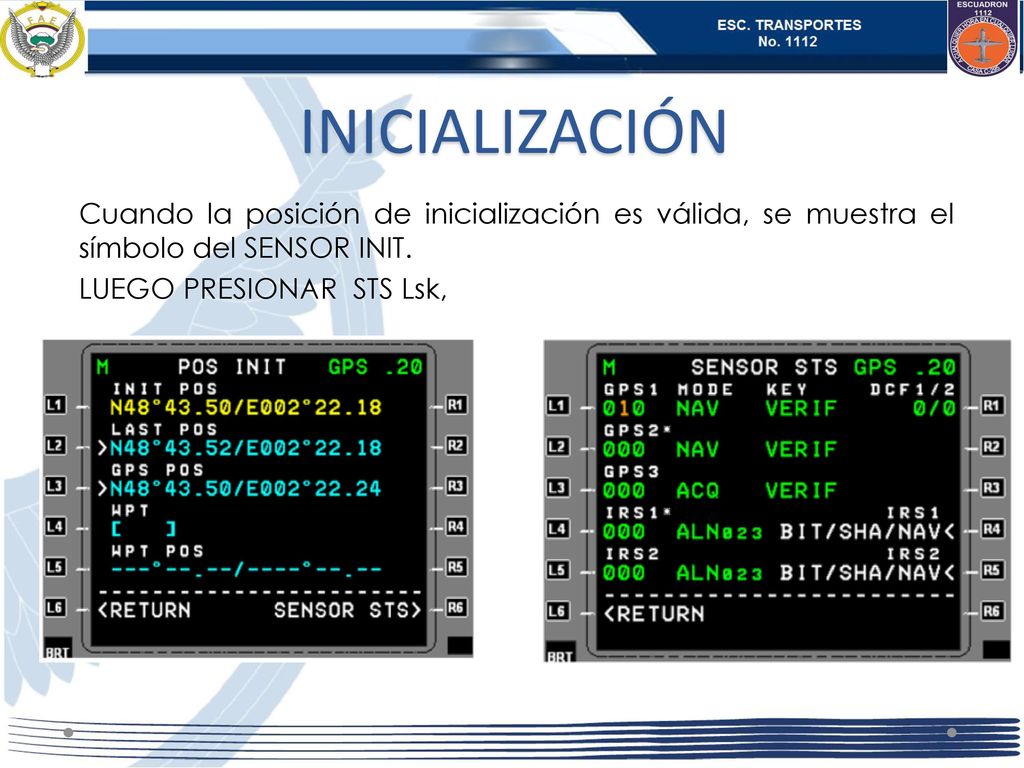 INICIALIZACIÓN Cuando la posición de inicialización es válida, se muestra el símbolo del SENSOR INIT.