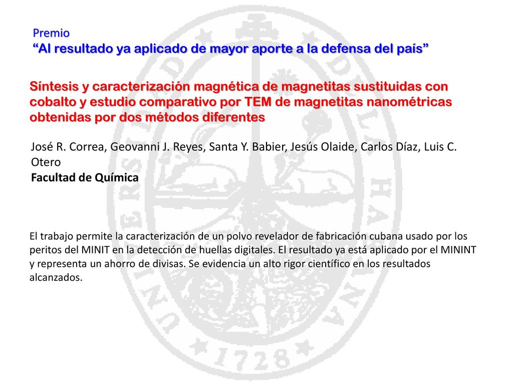 Al resultado ya aplicado de mayor aporte a la defensa del país