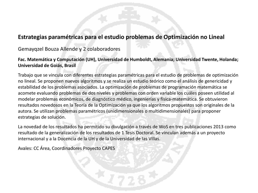 Estrategias paramétricas para el estudio problemas de Optimización no Lineal