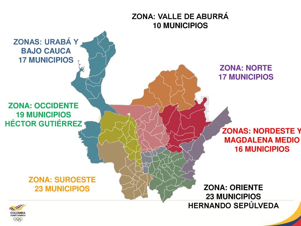 ZONAS: URABÁ Y BAJO CAUCA ZONAS: NORDESTE Y MAGDALENA MEDIO