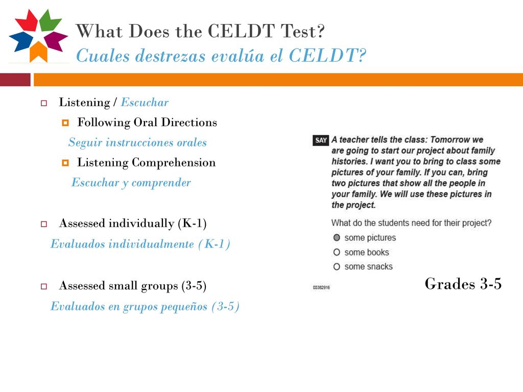 What Does the CELDT Test Cuales destrezas evalúa el CELDT