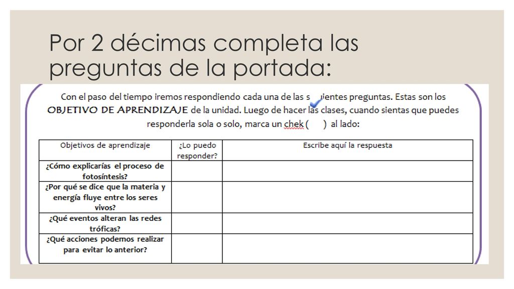 Por 2 décimas completa las preguntas de la portada: