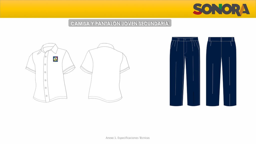 CAMISA Y PANTALÓN JOVEN SECUNDARIA