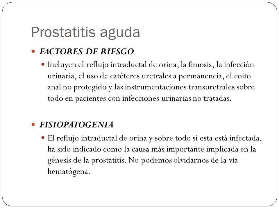 prostatitis factores de riesgo