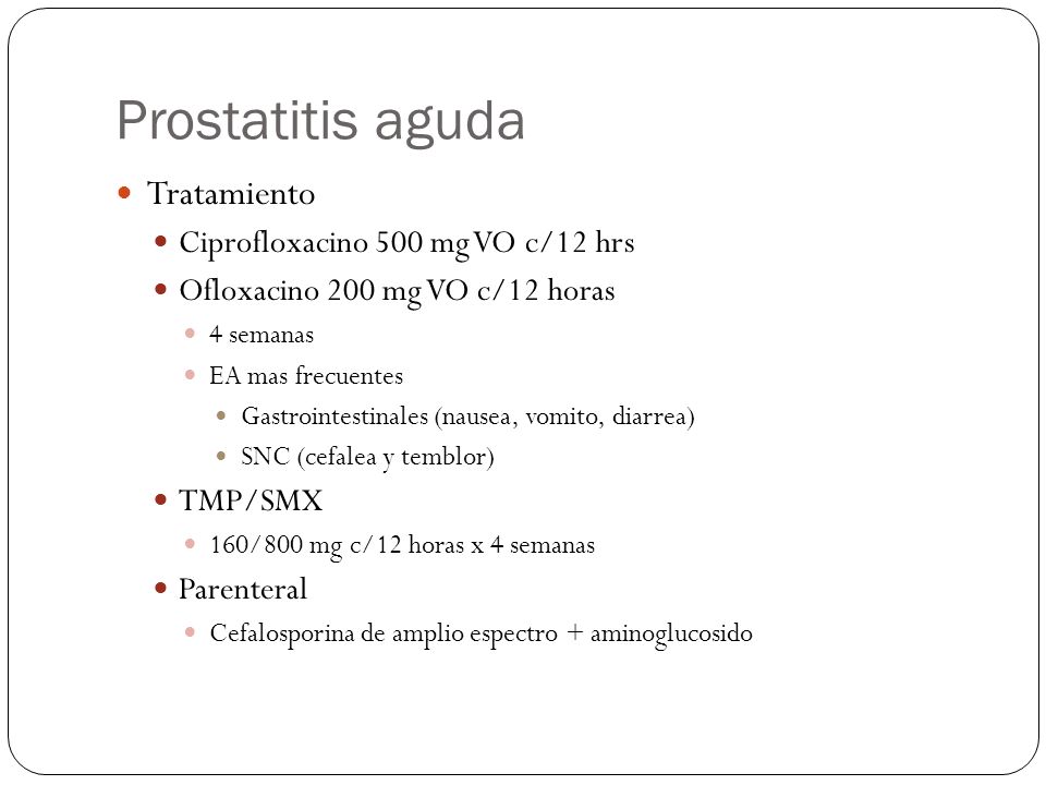 tratamiento antibiotico prostatitis aguda