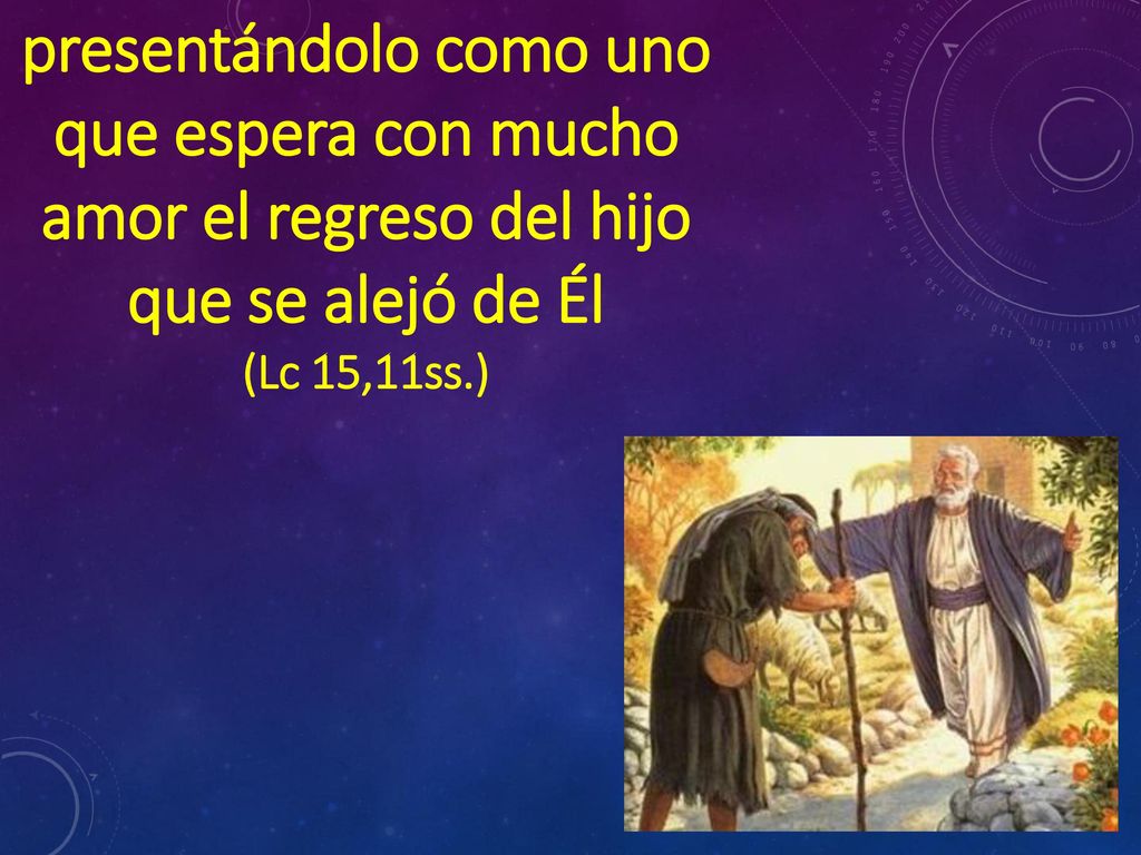 presentándolo como uno que espera con mucho amor el regreso del hijo que se alejó de Él