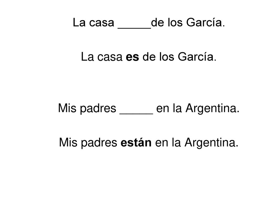 La casa _____de los García. La casa es de los García.