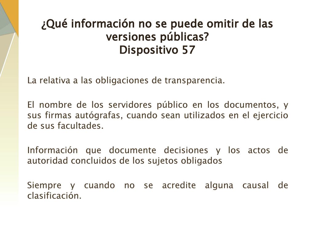 ¿Qué información no se puede omitir de las versiones públicas