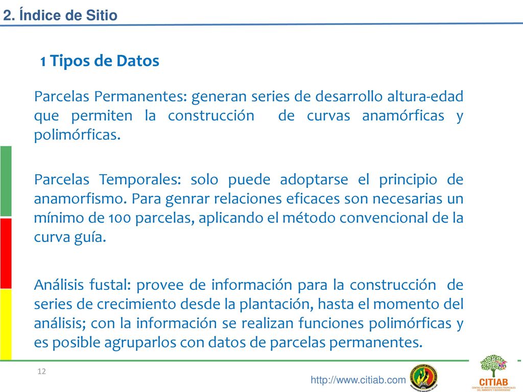 2. Índice de Sitio 1 Tipos de Datos.