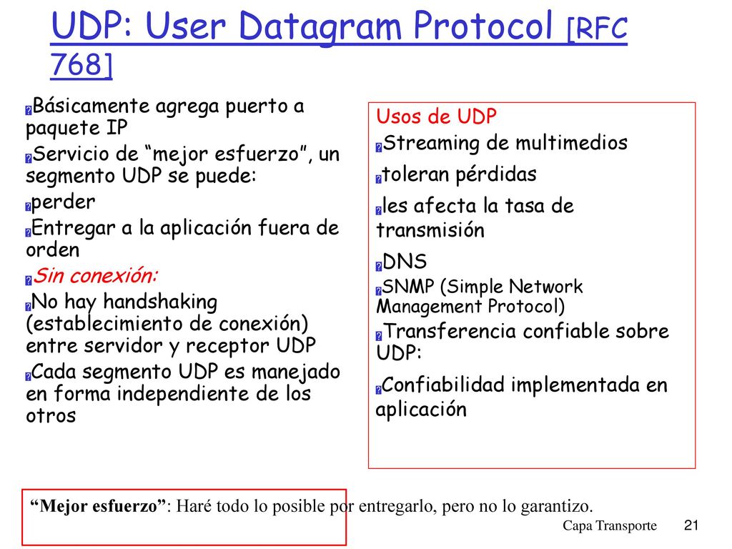 UDP: User Datagram Protocol [RFC 768]