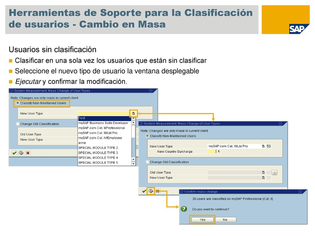 Herramientas de Soporte para la Clasificación de usuarios - Cambio en Masa
