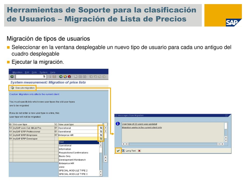 Herramientas de Soporte para la clasificación de Usuarios – Migración de Lista de Precios
