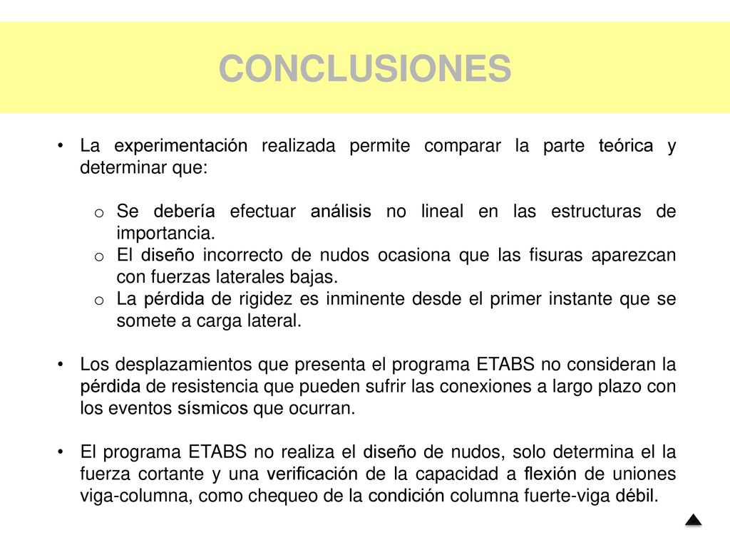 CONCLUSIONES La experimentación realizada permite comparar la parte teórica y determinar que: