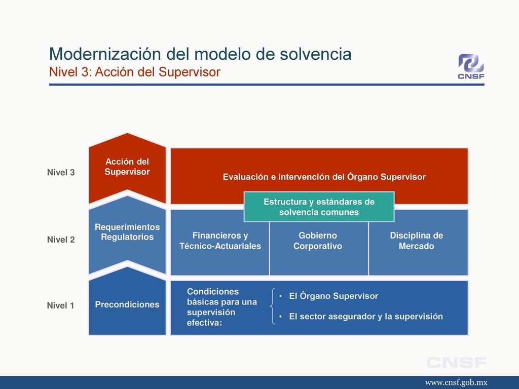 Modernización del modelo de solvencia Nivel 3: Acción del Supervisor