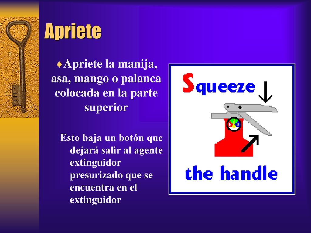 Apriete la manija, asa, mango o palanca colocada en la parte superior