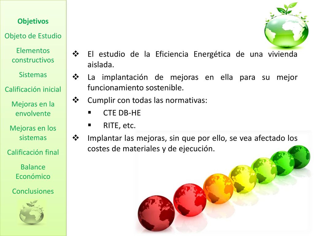 El estudio de la Eficiencia Energética de una vivienda aislada.