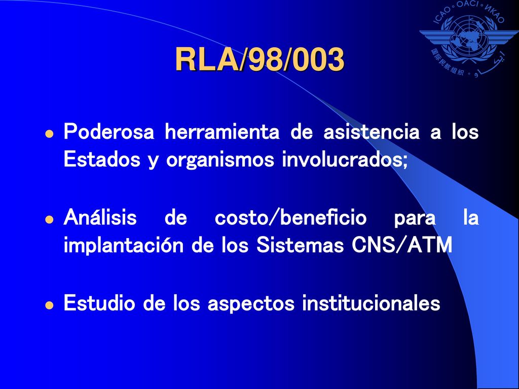 Declaración sobre la Política General de la OACI para la implantación y explotación de los Sistemas CNS/ATM