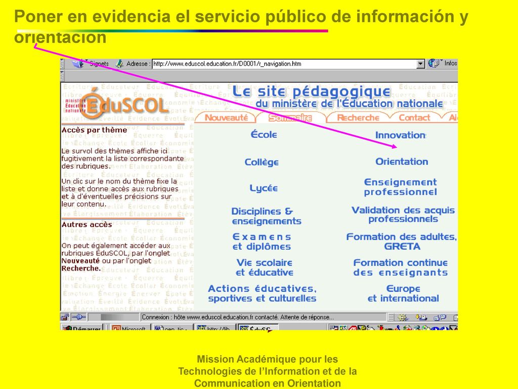 Poner en evidencia el servicio público de información y orientación