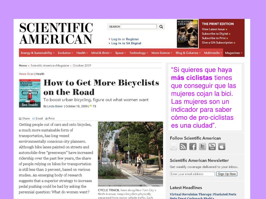 Si quieres que haya más ciclistas tienes que conseguir que las mujeres cojan la bici.