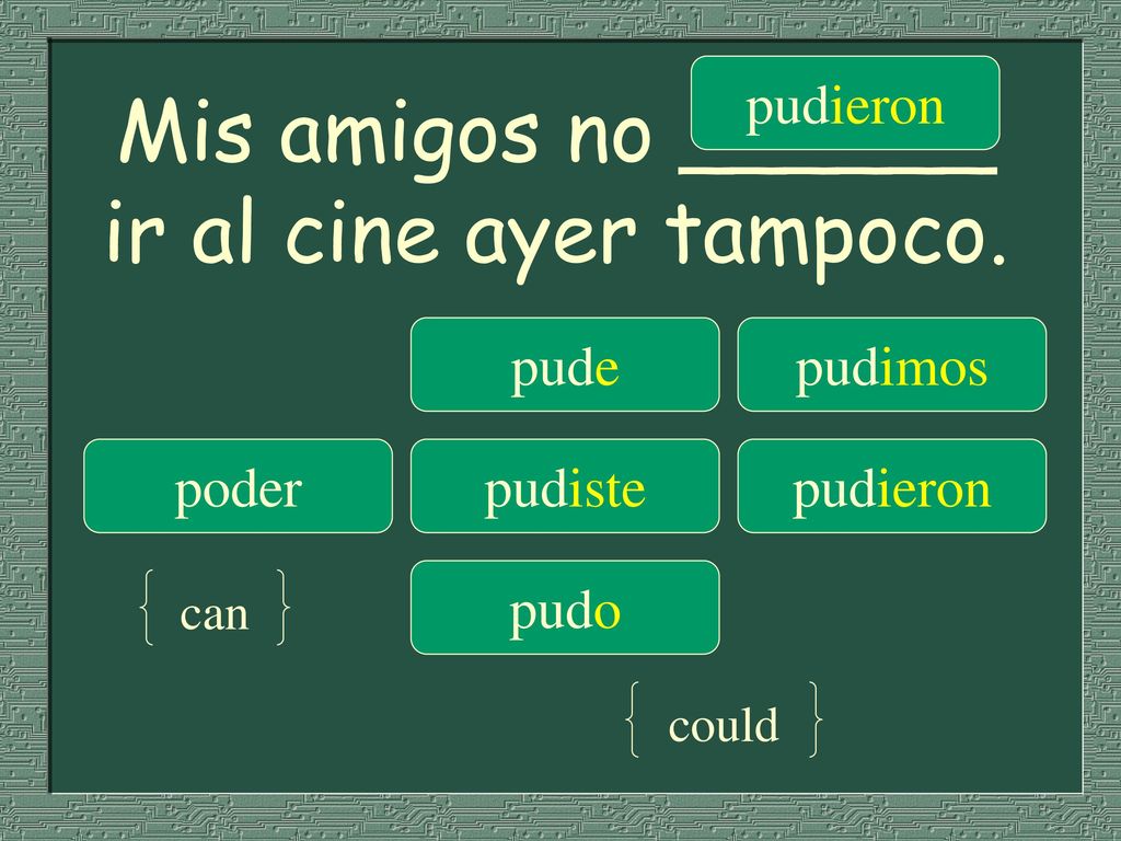 Mis amigos no ______ ir al cine ayer tampoco.