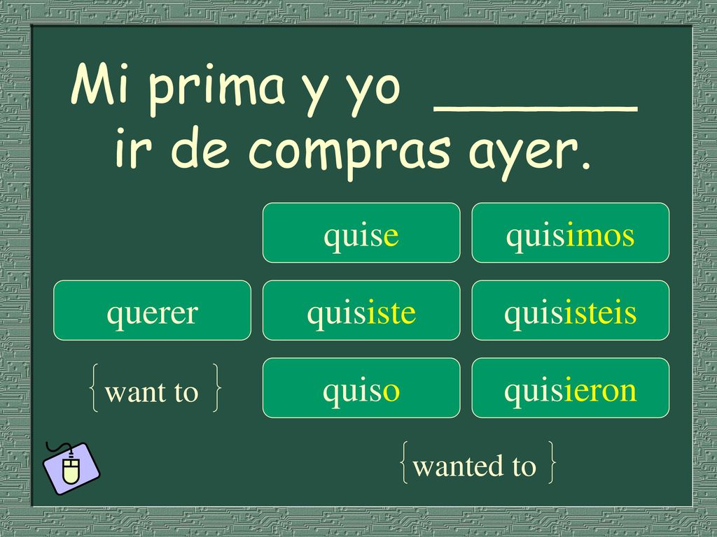 Mi prima y yo ______ ir de compras ayer.
