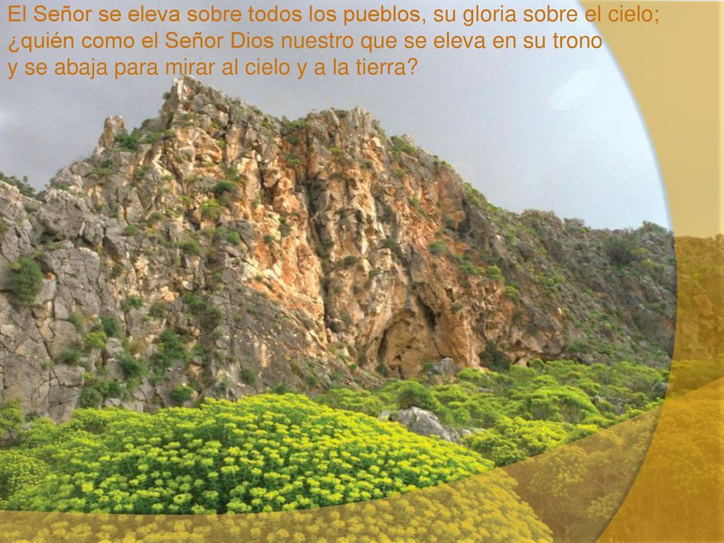 El Señor se eleva sobre todos los pueblos, su gloria sobre el cielo; ¿quién como el Señor Dios nuestro que se eleva en su trono y se abaja para mirar al cielo y a la tierra