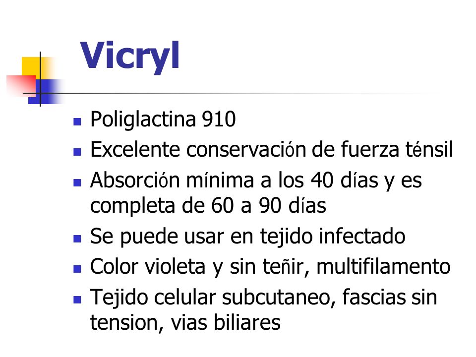 Vicryl Poliglactina 910 Excelente conservación de fuerza ténsil
