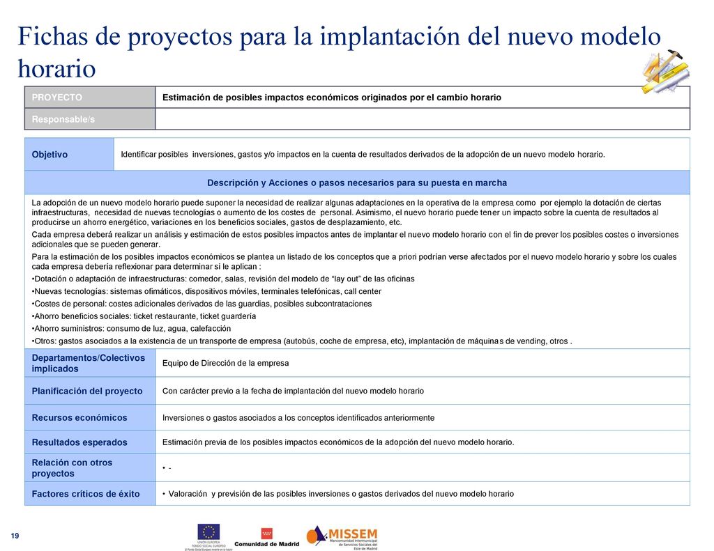 Descripción y Acciones o pasos necesarios para su puesta en marcha