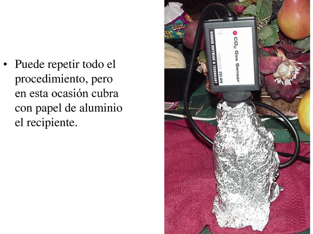 Puede repetir todo el procedimiento, pero en esta ocasión cubra con papel de aluminio el recipiente.