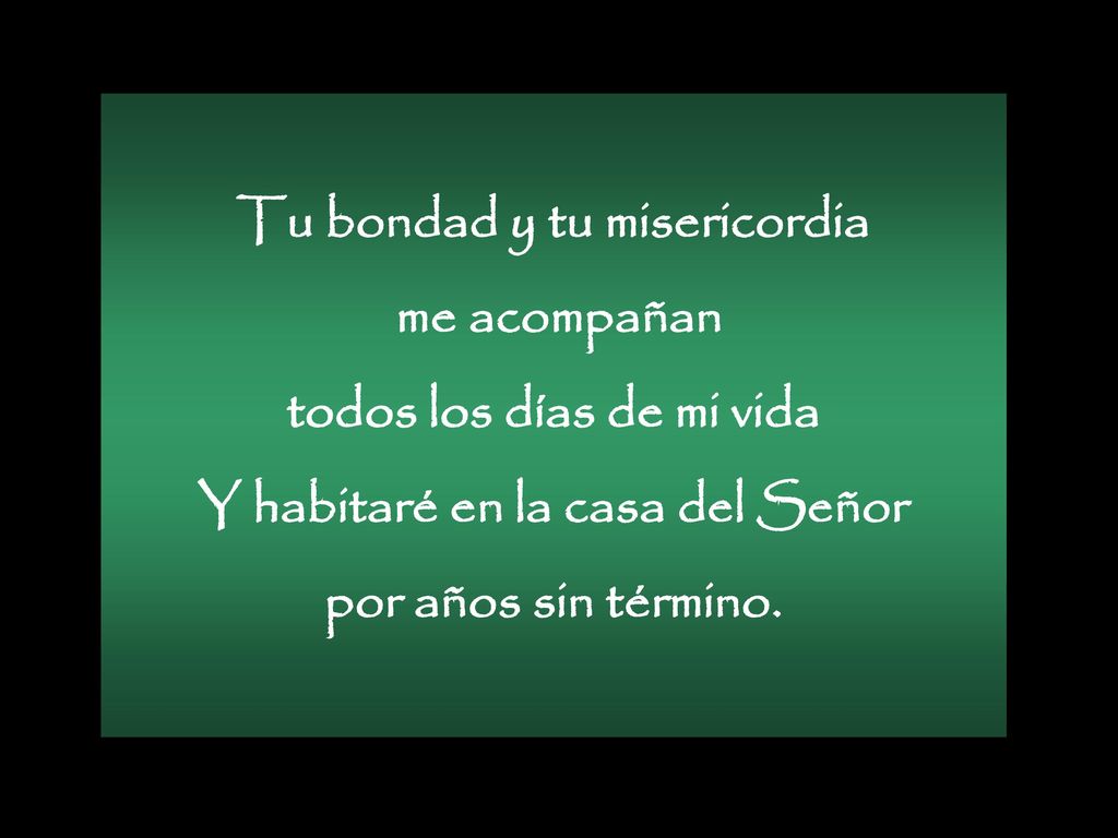 Tu bondad y tu misericordia me acompañan todos los días de mi vida
