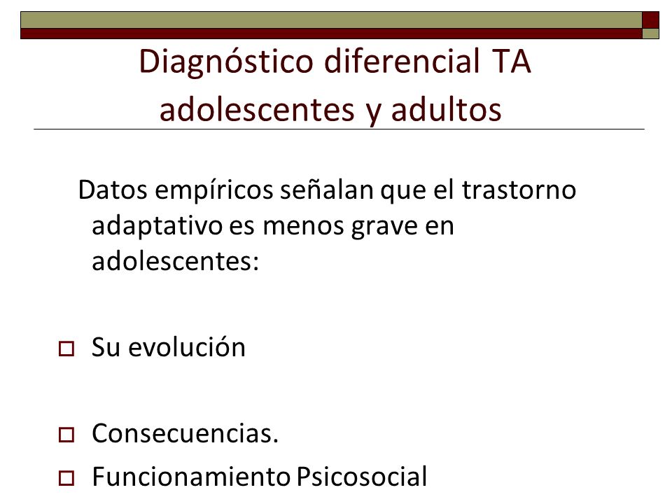 Diagnóstico diferencial TA adolescentes y adultos