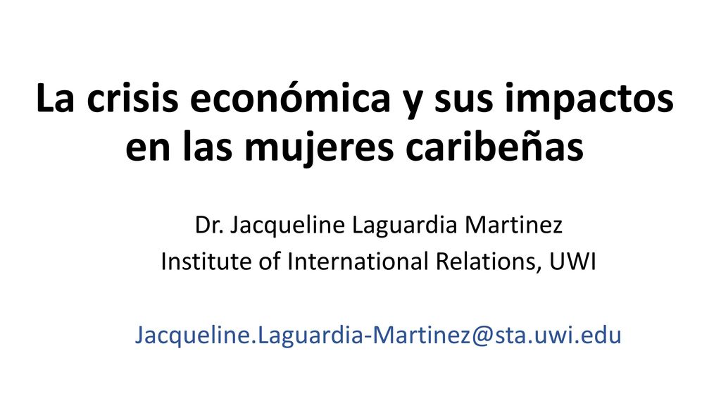 La crisis económica y sus impactos en las mujeres caribeñas