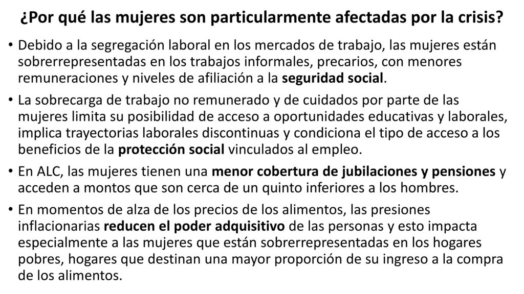 ¿Por qué las mujeres son particularmente afectadas por la crisis