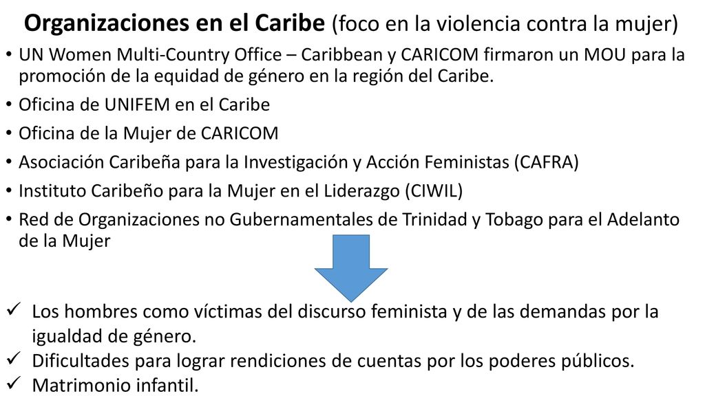 Organizaciones en el Caribe (foco en la violencia contra la mujer)