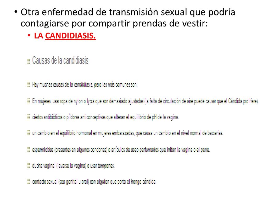 Otra enfermedad de transmisión sexual que podría contagiarse por compartir prendas de vestir: