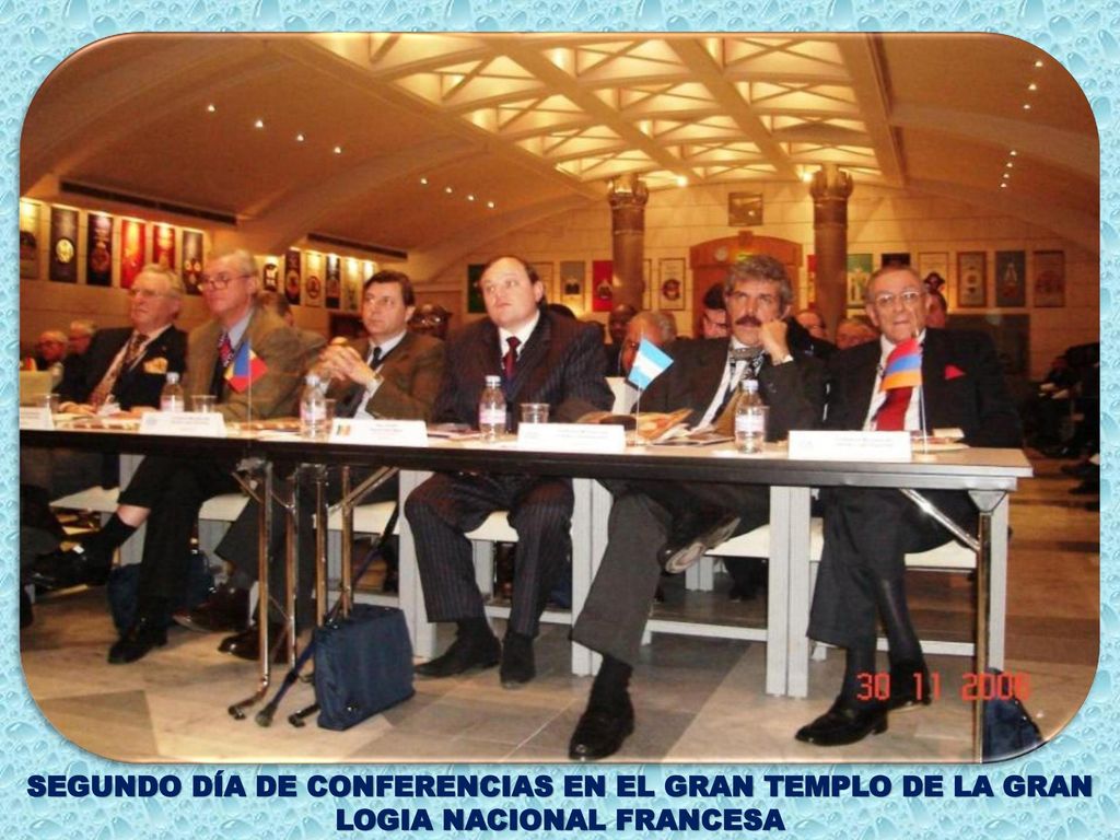 SEGUNDO DÍA DE CONFERENCIAS EN EL GRAN TEMPLO DE LA GRAN LOGIA NACIONAL FRANCESA