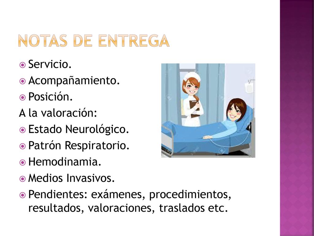 NOTAS DE ENTREGA Servicio. Acompañamiento. Posición. A la valoración: