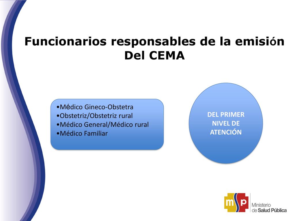 Funcionarios responsables de la emisión DEL PRIMER NIVEL DE ATENCIÓN