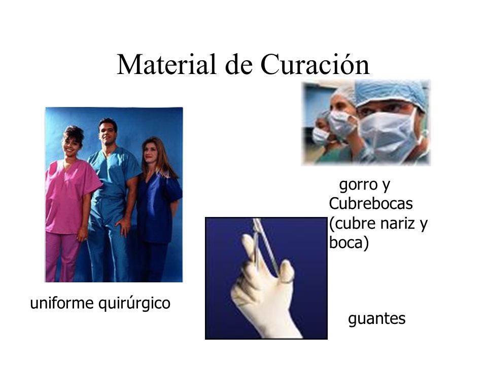 Material de Curación gorro y Cubrebocas (cubre nariz y boca)