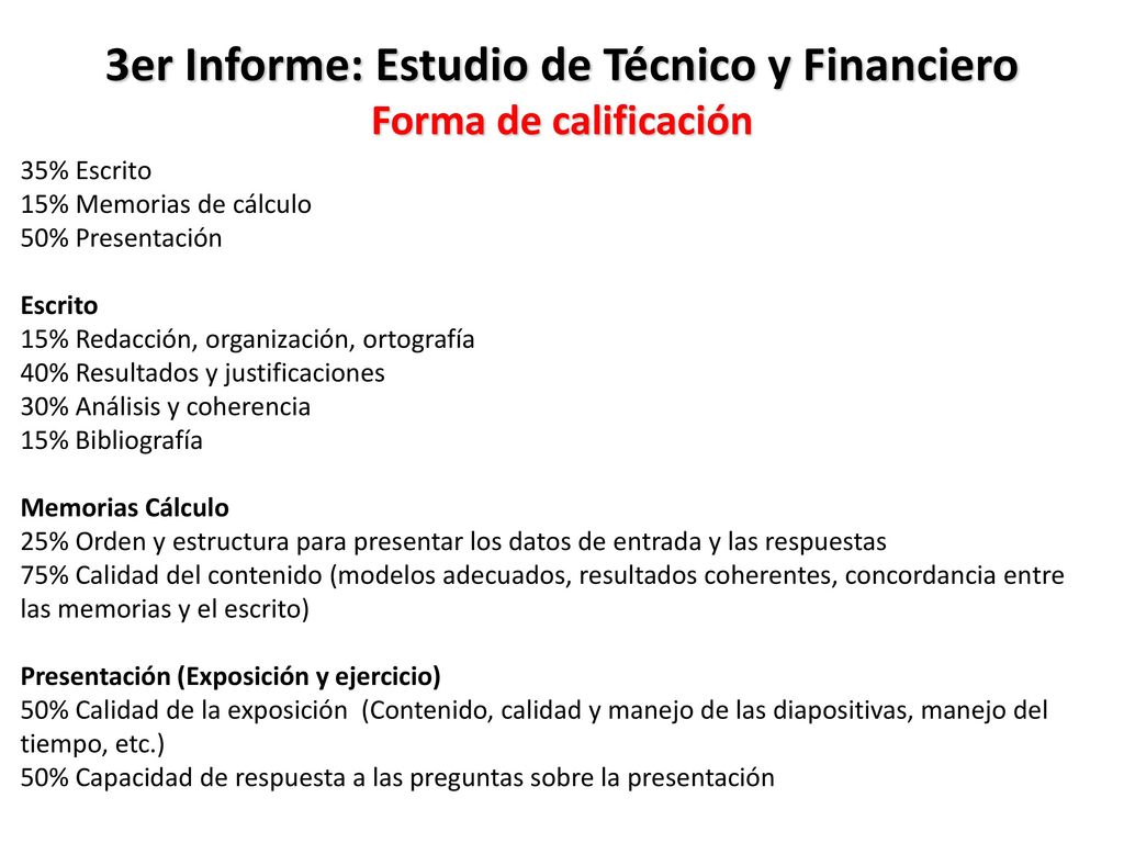 3er Informe: Estudio de Técnico y Financiero