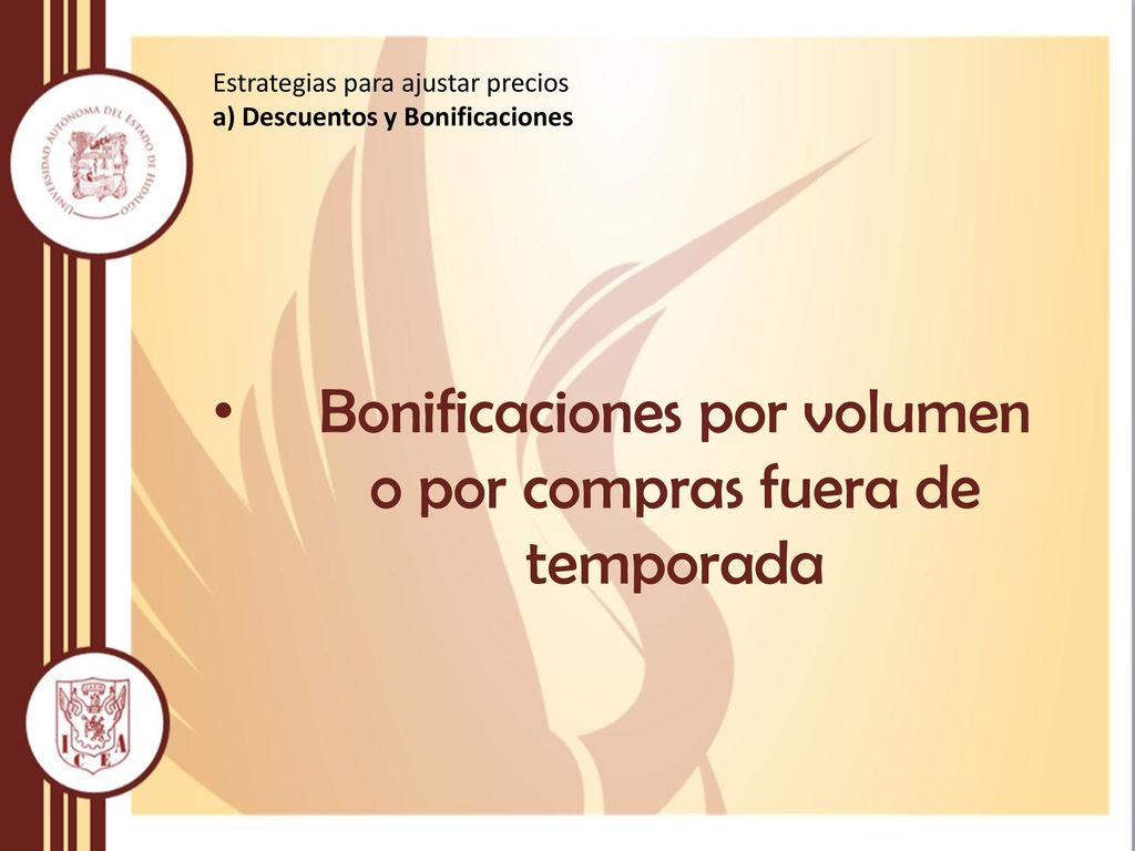 Bonificaciones por volumen o por compras fuera de temporada